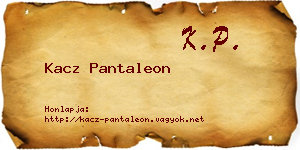 Kacz Pantaleon névjegykártya